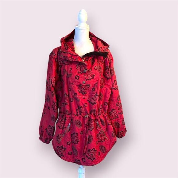 L.L. BEAN Vintage 90s Floral Print Anorak Jacket - Picture 1 of 12